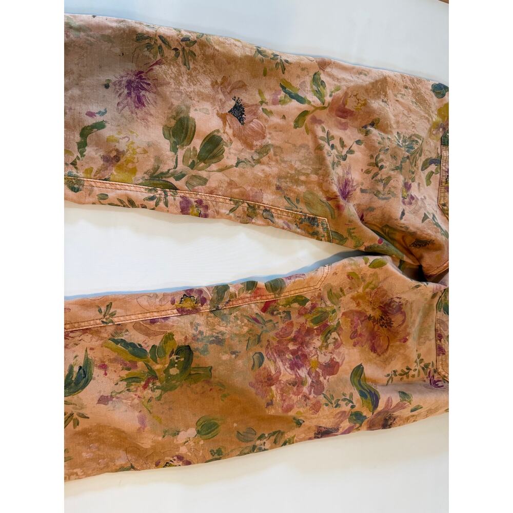 Pilcro Anthropologie Wanderer Straight Leg Jeans Women 30 Cottage Floral Rose - Picture 15 of 16